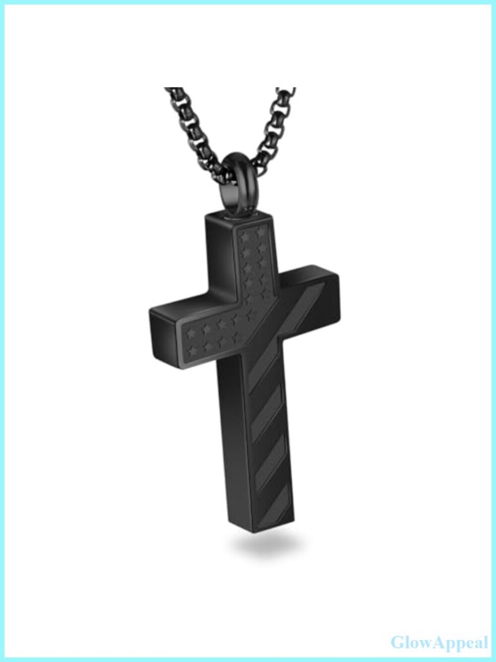 Cross Cremation Urn Necklace Stainless Steel Memorial Ash Pendant